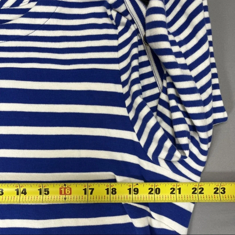 Talbots Womens 3/4 Sleeve Stripe Nautical Shift Dress‎ Blue White XL
